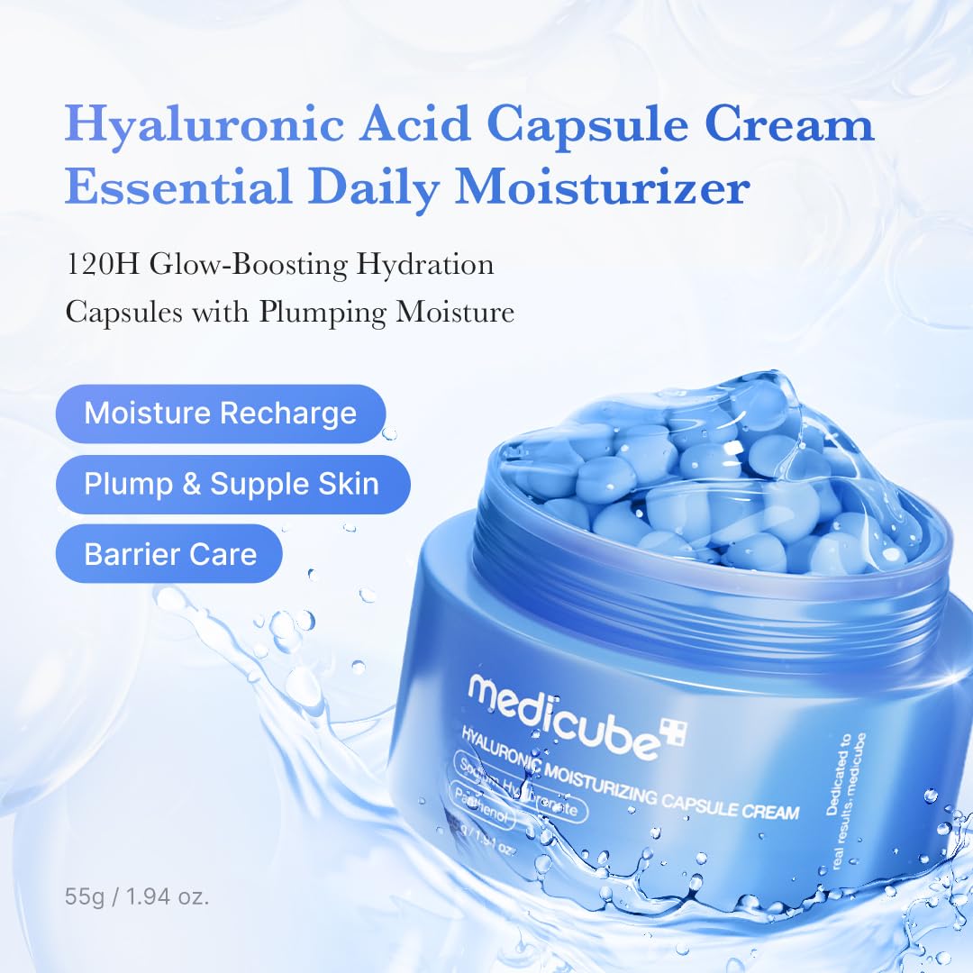کرم کپسولی آبرسان و مرطوب کننده هیالورنیک اسید و پانتنول مدی کیوب - Medicube Hyaluronic Moisturizing Capsule Cream