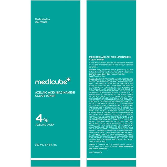 تونر آزلائیک اسید و نیاسینامید مدی کیوب ضدالتهاب، قرمزی و روشن کننده پوست