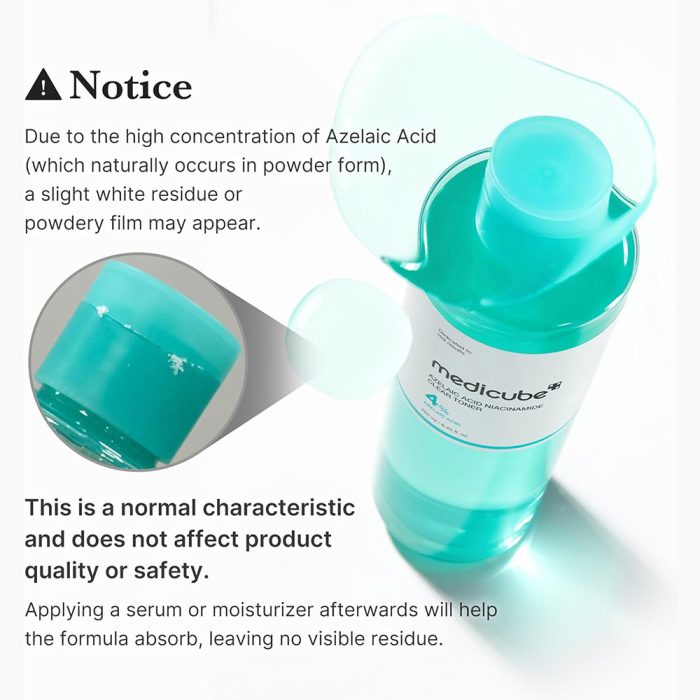 تونر آزلائیک اسید و نیاسینامید مدی کیوب ضدالتهاب، قرمزی و روشن کننده پوست